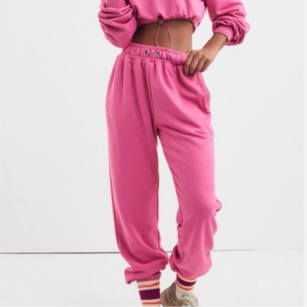 π For Love & Lemons π Ellie Pink Joggers Sweatpants / NWT! / Small π - Picture 2 of 8